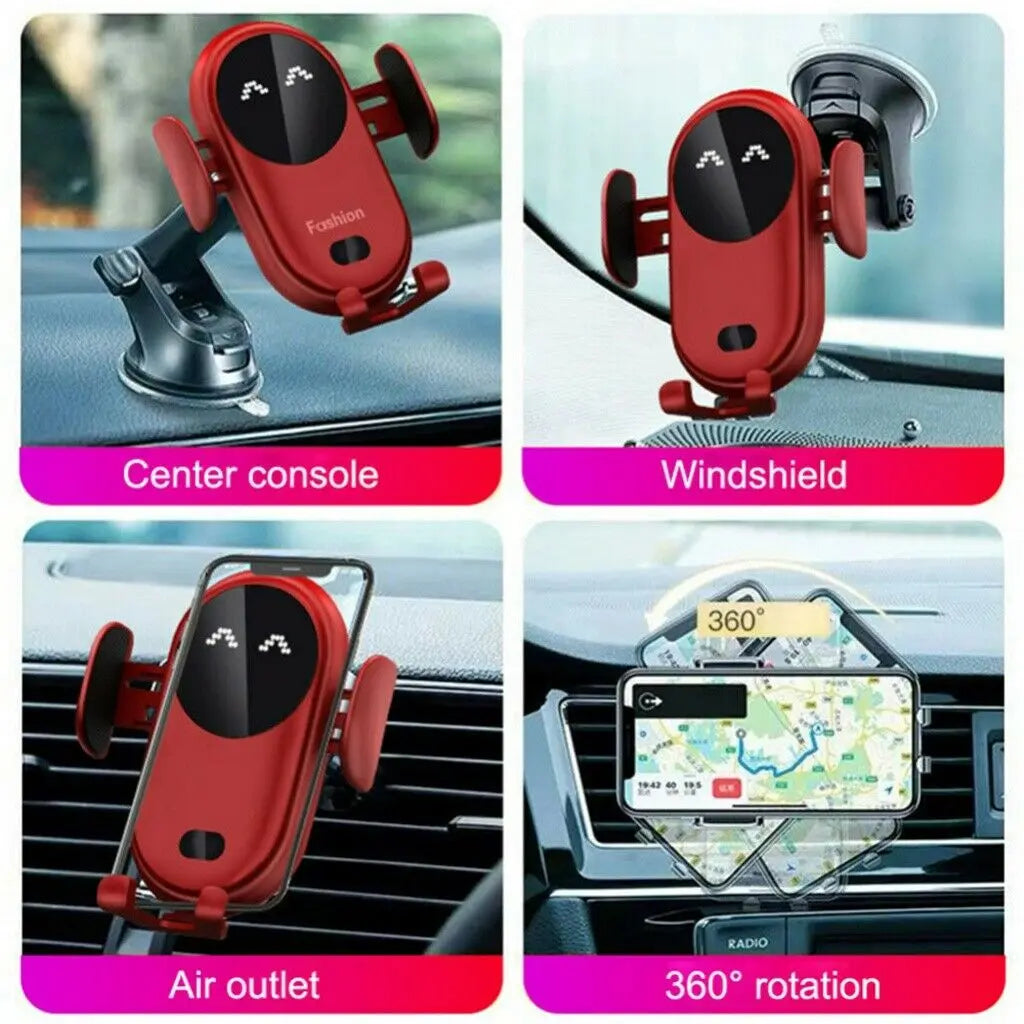 Wireless Charger Smart Sensor Car Mount for Iphone Samsung Car Phone Holder Intelligent Infrared Fast Wireless Charging Charger